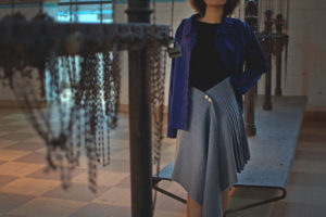 Chemise et kilt Whchemise et kilt portés par un modèle Collection Who Men Julie Bonnard Créatrice Textile Saint-Étienne Loireo_Men